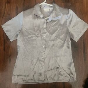 Christie & Jill Short Sleeve Button Down Dress Shirt Size 6